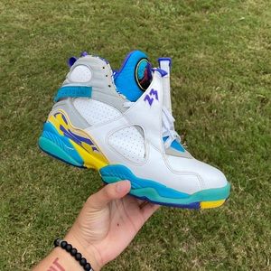 Women’s Air Jordan 8 White Aqua